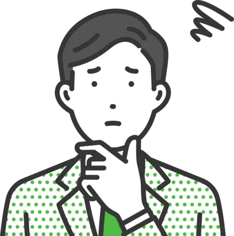 収入・休み・将来に悩む人のイラスト